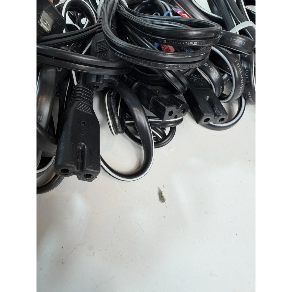 Lot 31 AC Power Cords Cable IEC C7 Figure 8 Non-Polarized & Polarized 2-Prong